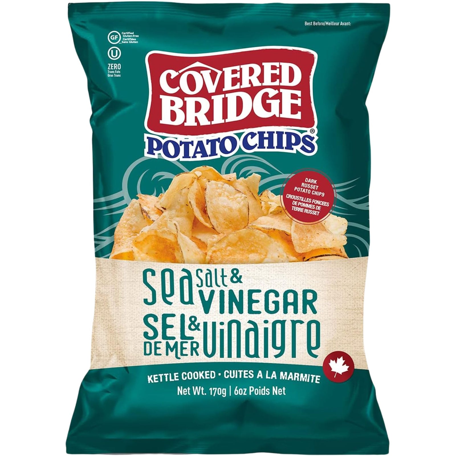 Covered Bridge Sea Salt & Vinegar Potato Chips 170g