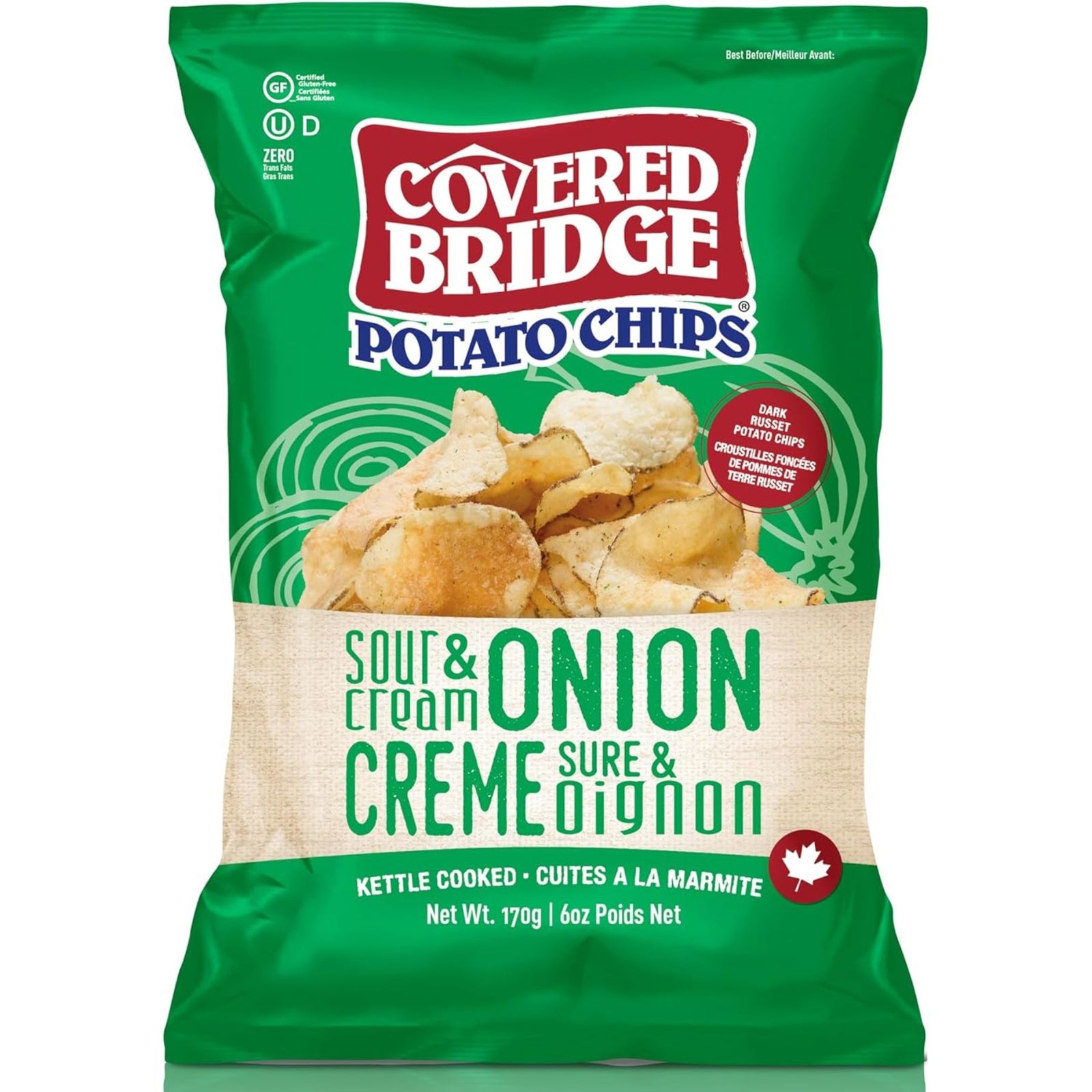 Covered Bridge Sour Cream & Onion Potato Chips 170g