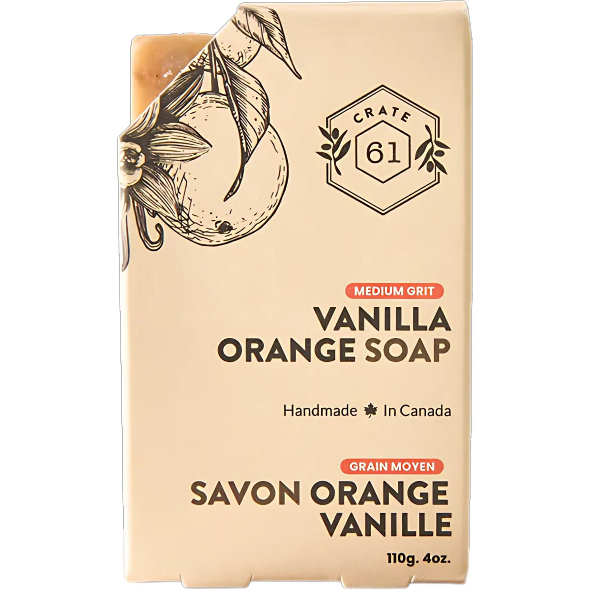 Crate 61 Vanilla Orange Bar Soap 110g