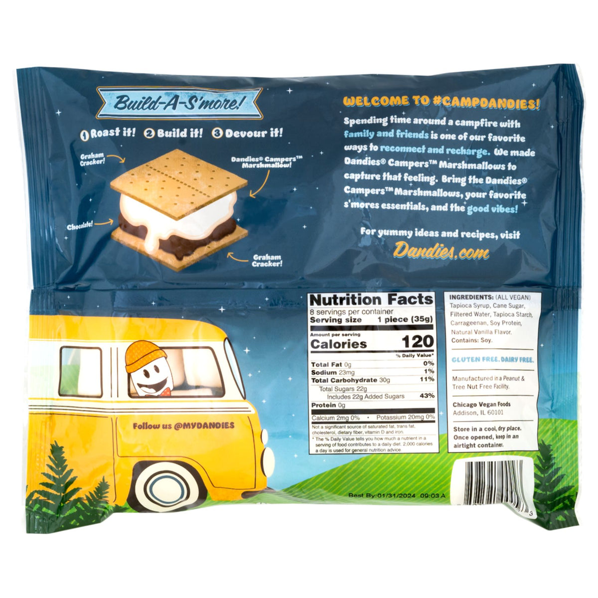 Dandies CAMPERS Jumbo Vegan Marshmallows 280g