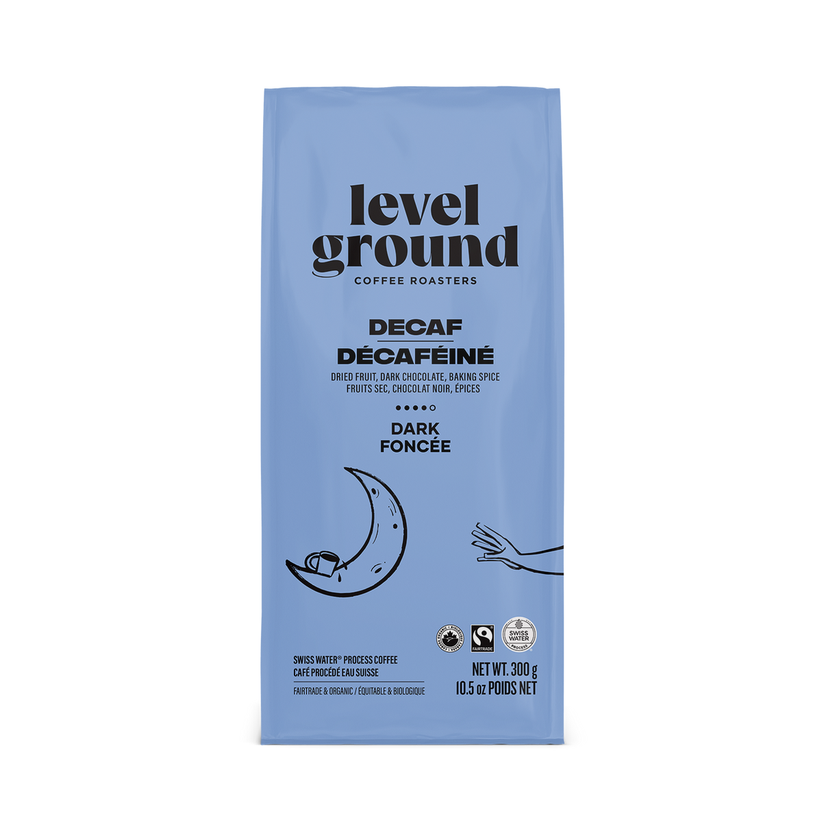 Level Ground Decaf Whole Bean Coffee 300g