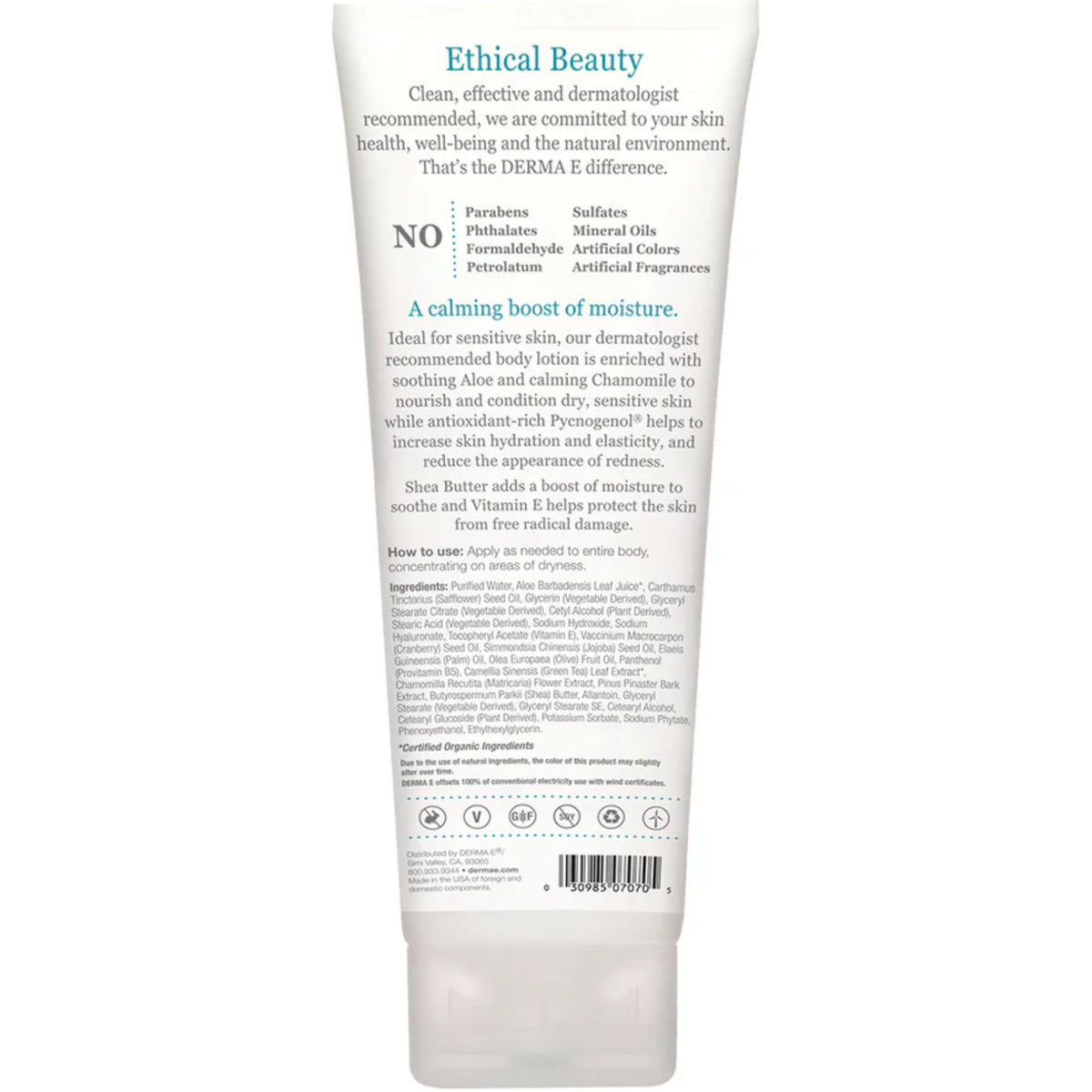 Derma E Fragrance-Free Vitamin E Body Lotion for Sensitive Skin 227g