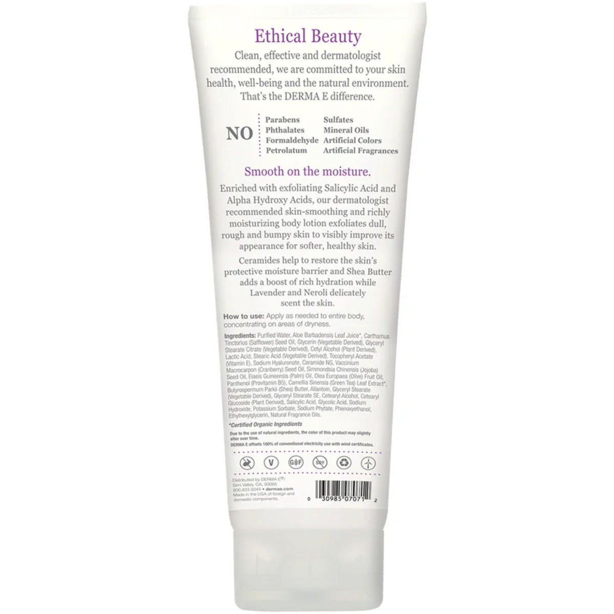 Derma E Vitamin E Lavender & Neroli Skin Smoothing Shea Body Lotion 227g