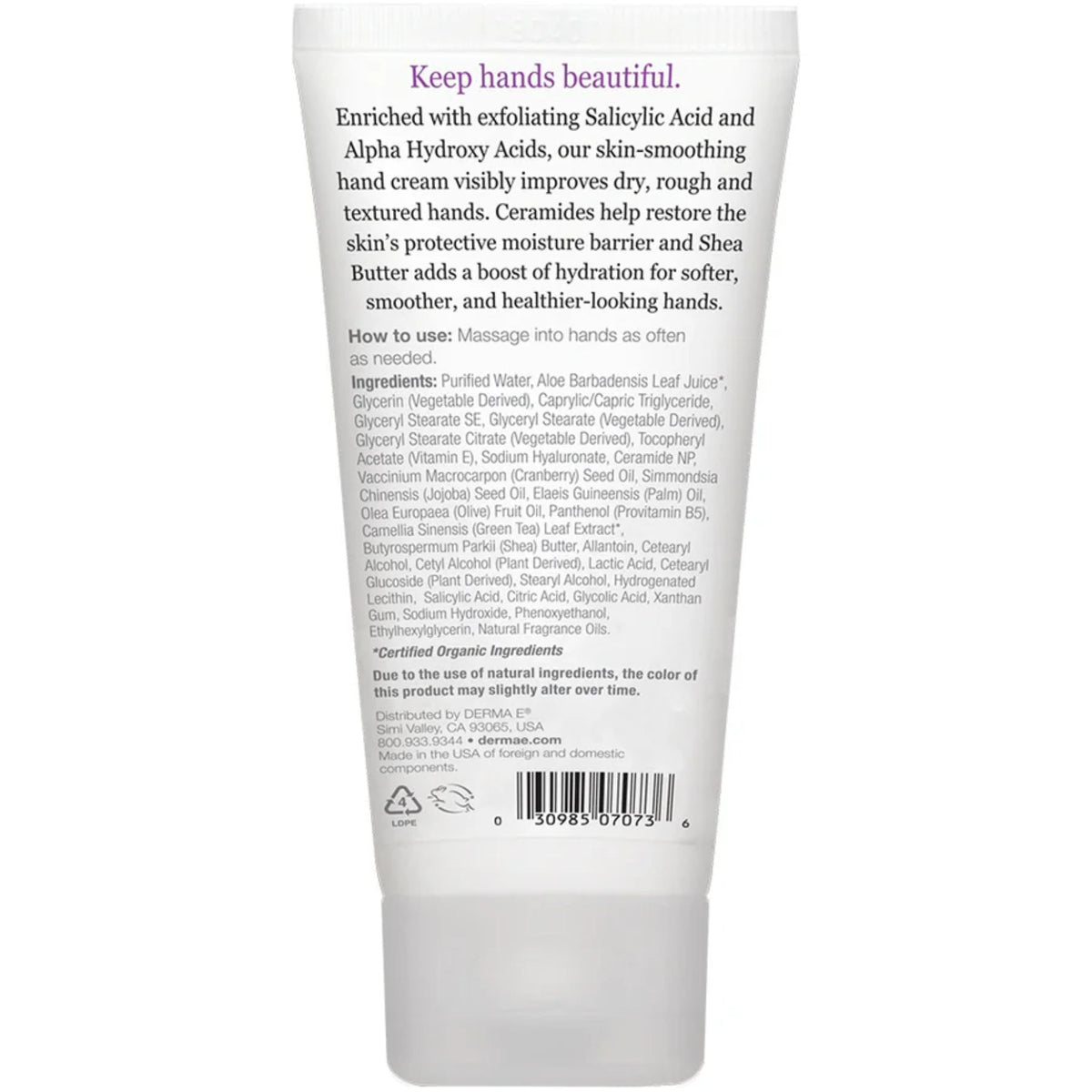 Derma E Vitamin E Lavender & Neroli Skin Smoothing Shea Hand Cream 56g