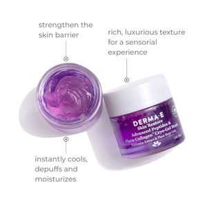 Derma E Advanced Peptides & Collagen Cryo-Gel Mask, strengthen skin barrier, instantly cools, depuffs and moisturizes.