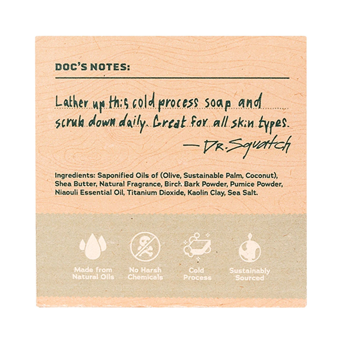 Dr. Squatch Men's Bar Soap Birchwood Breeze 141g