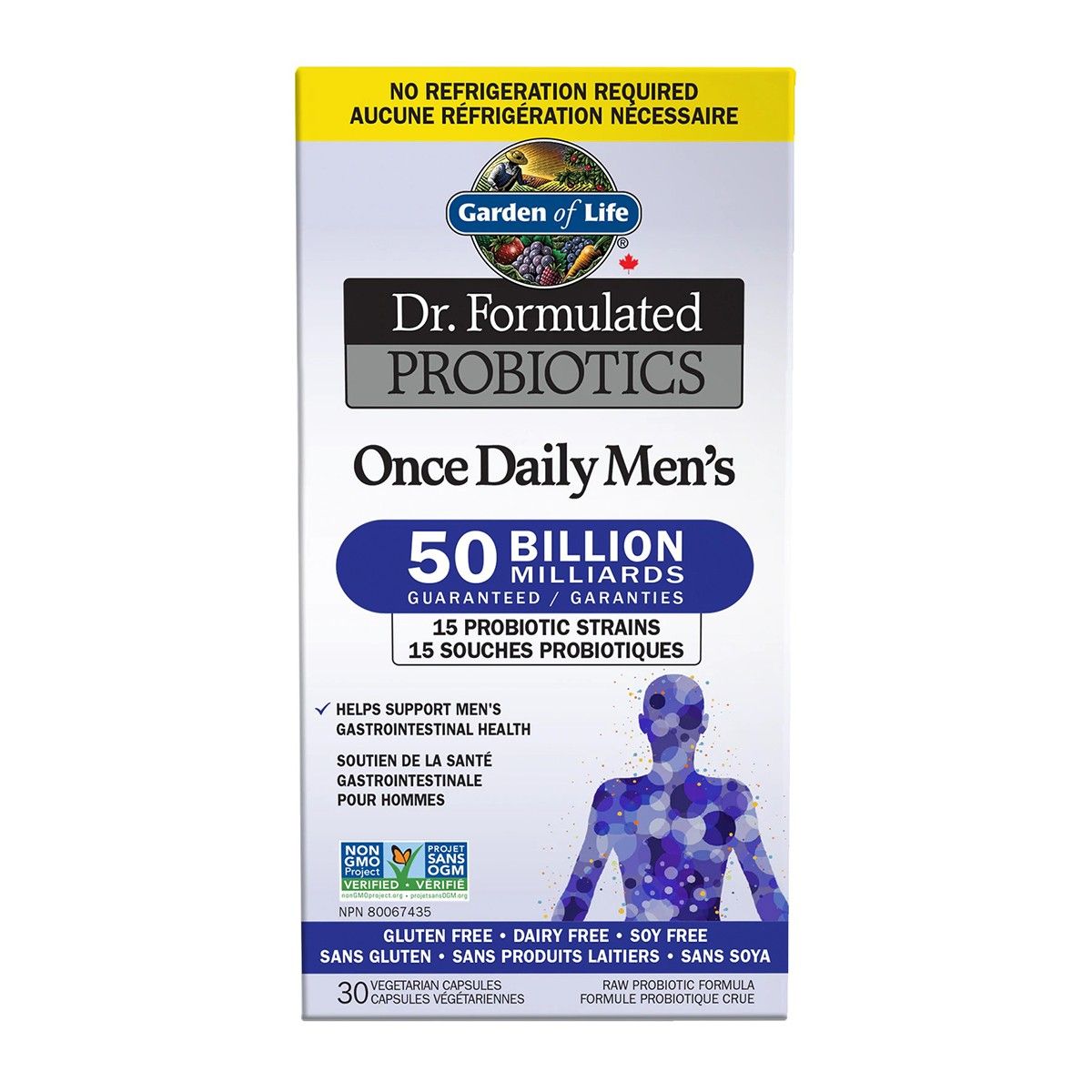 Garden of Life Dr. Formulated Probiotics Once Daily Men's Shelf-Stable 50 Billion 30s