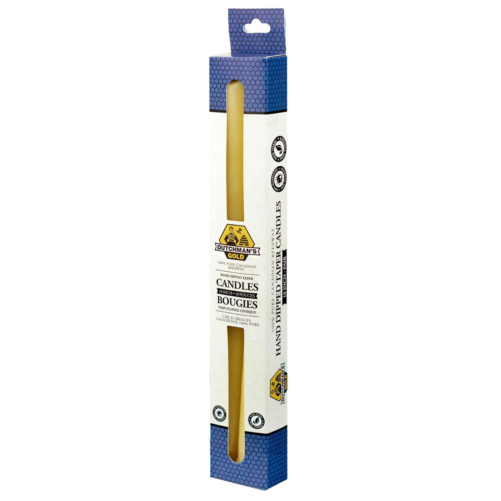 Dutchman's Gold Beeswax Hand Dipped Taper Candles 2ct