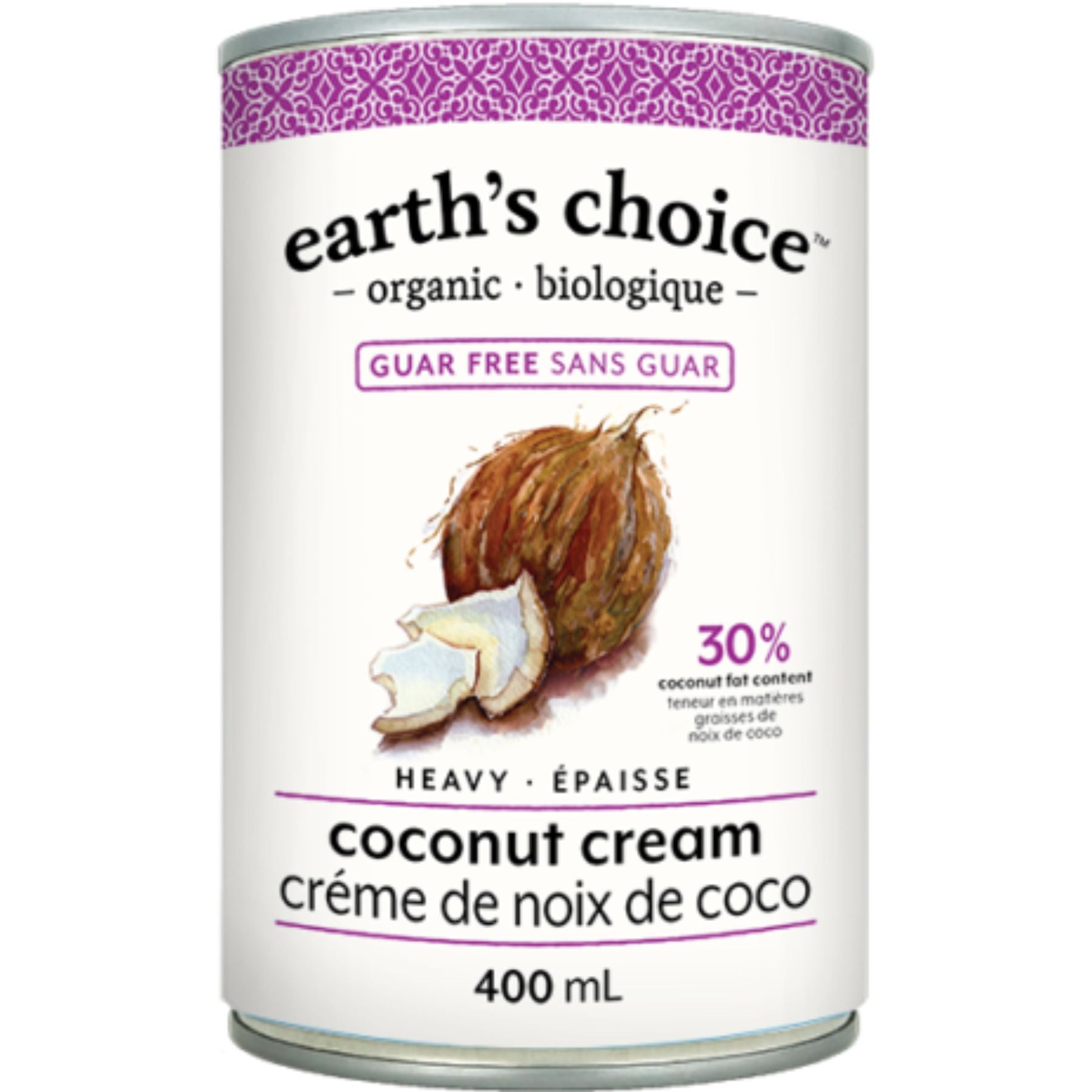 Earth's Choice Organic Heavy Coconut Cream, Guar Gum Free 400ml