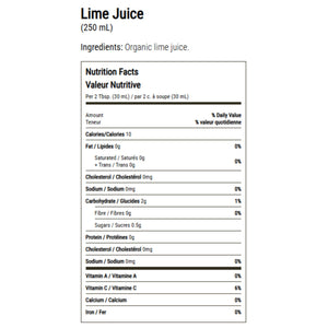 Earth's Choice Organic Lime Juice 250ml