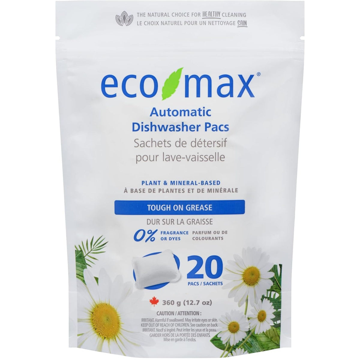 Eco-Max Automatic Dishwasher Pacs Fragrance-Free 20ct