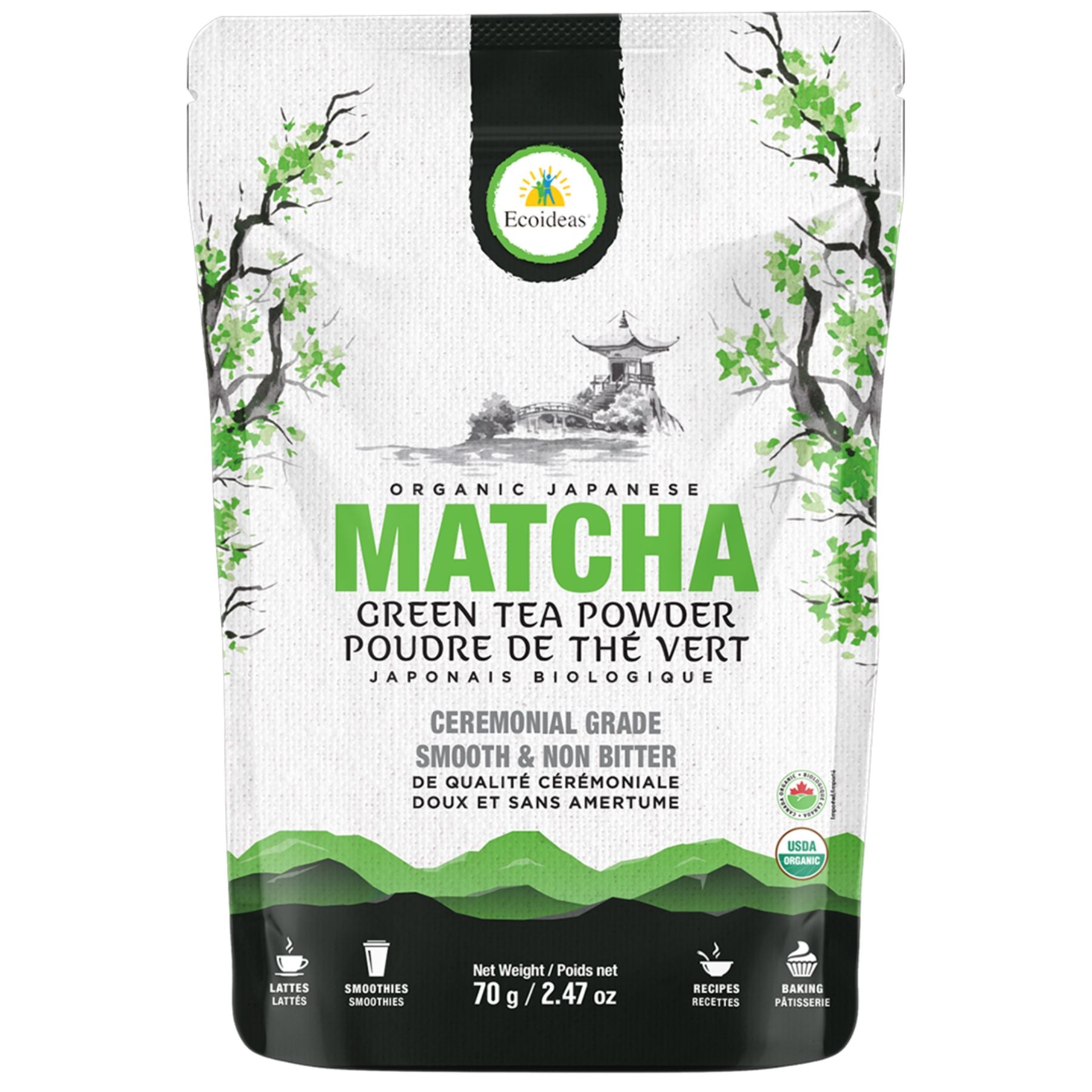 Ecoideas Organic Japanese Matcha Green Tea Powder 70g