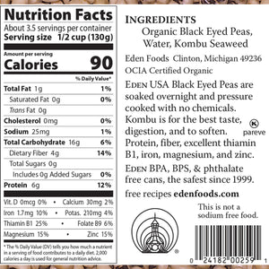 Eden Organic Black Eyed Peas 398ml