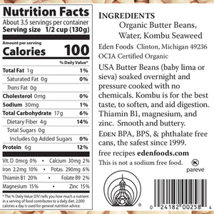 Eden Organic Butter Beans (Baby Lima) 398ml