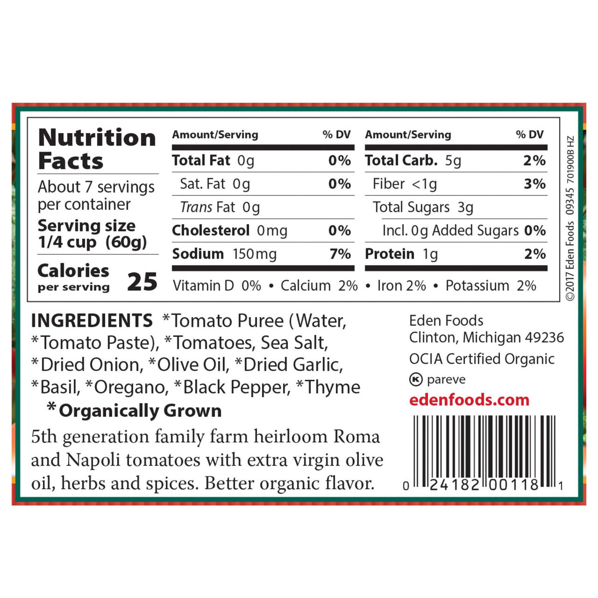 Eden Organic Pizza Pasta Sauce 398ml