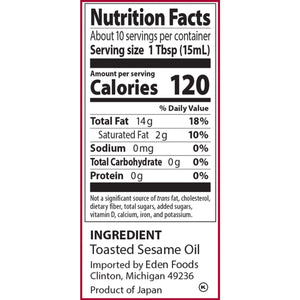 Eden Toasted Sesame Oil 296ml