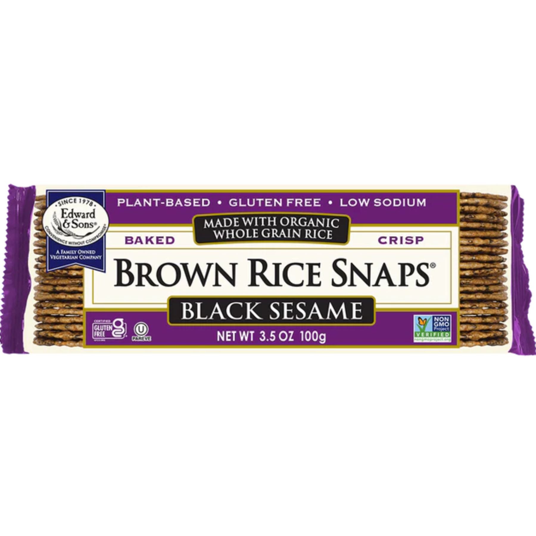 Edward & Sons Black Sesame Brown Rice Snaps 100g