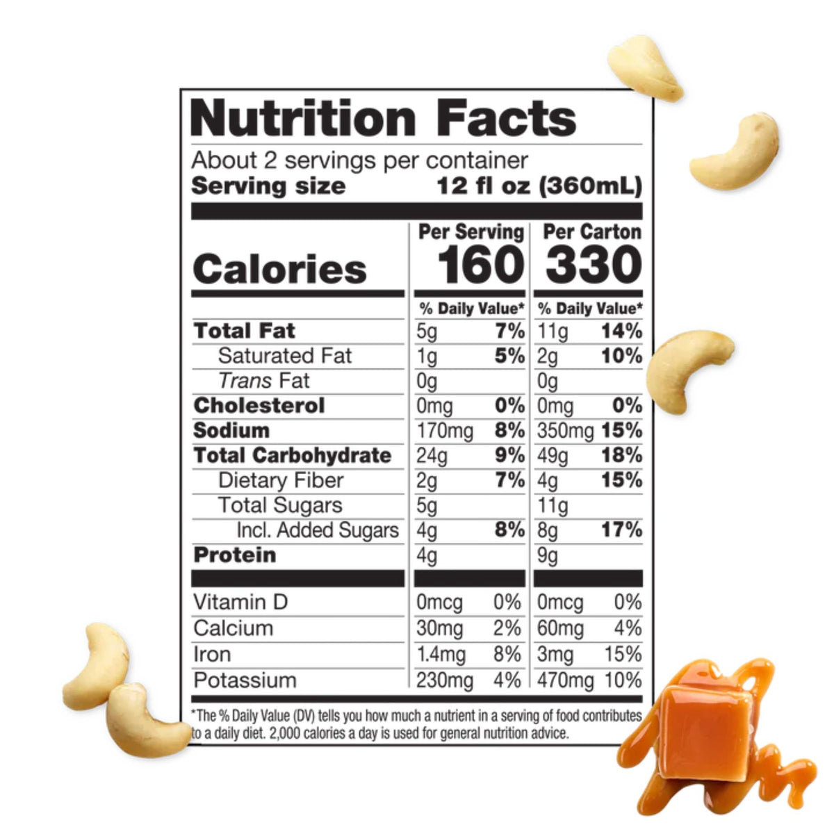 Elmhurst Caramel Cashew Latte 750ml