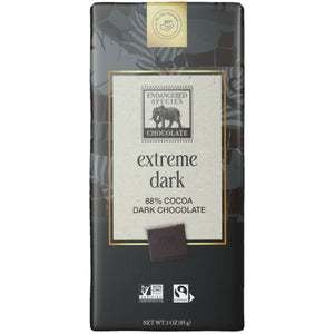 Endangered Species Extreme Dark Chocolate 88% Cocoa 85g