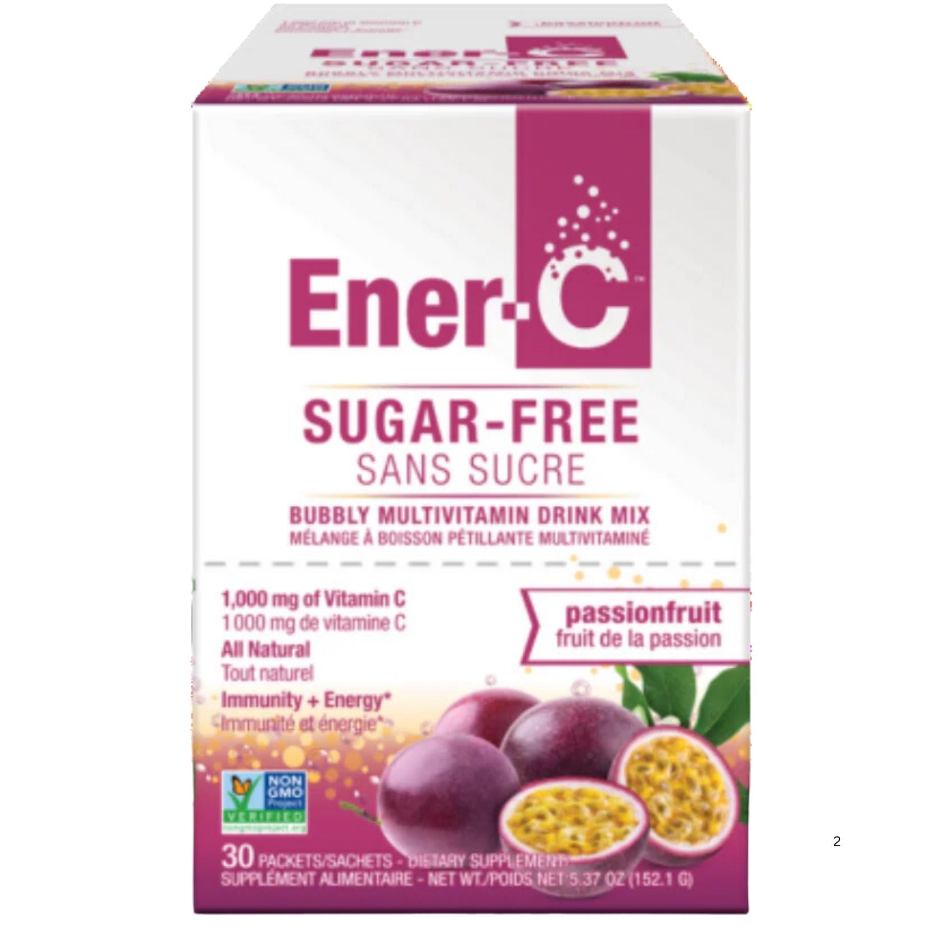 Ener-C Sugar Free Passion Fruit Multivitamin Drink Mix - 1,000mg Vitamin C (Case of 30)