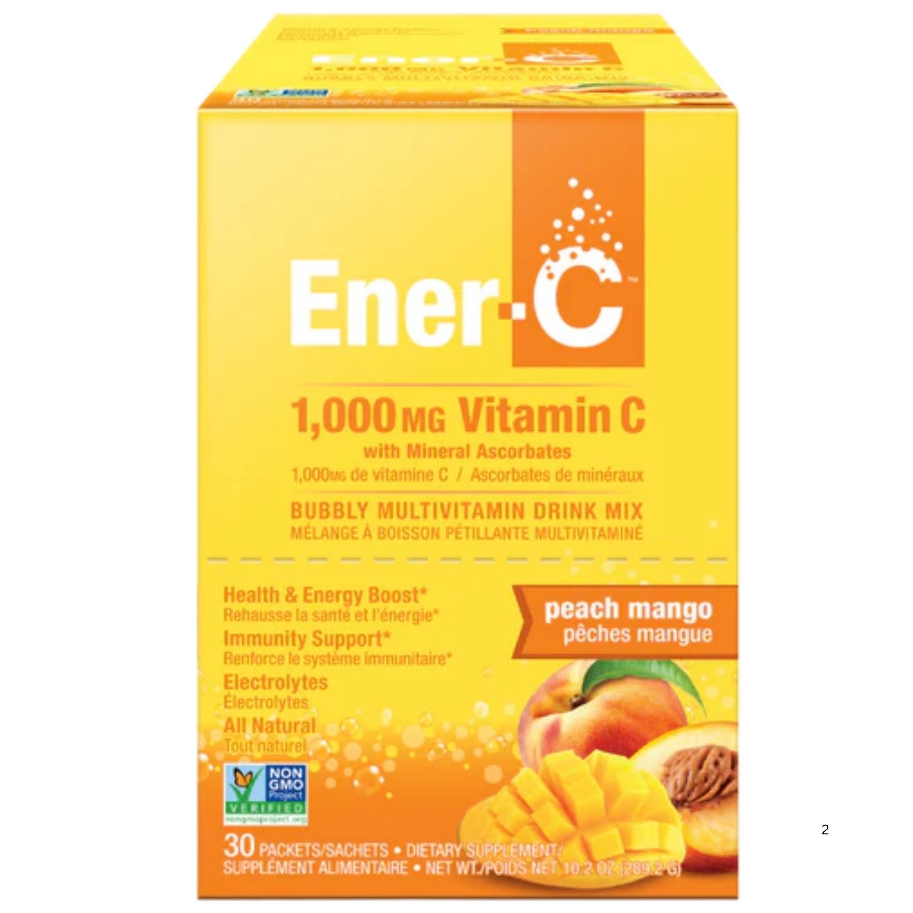 Ener-C Peach Mango Multivitamin Drink Mix - 1,000mg Vitamin C (Case of 30)