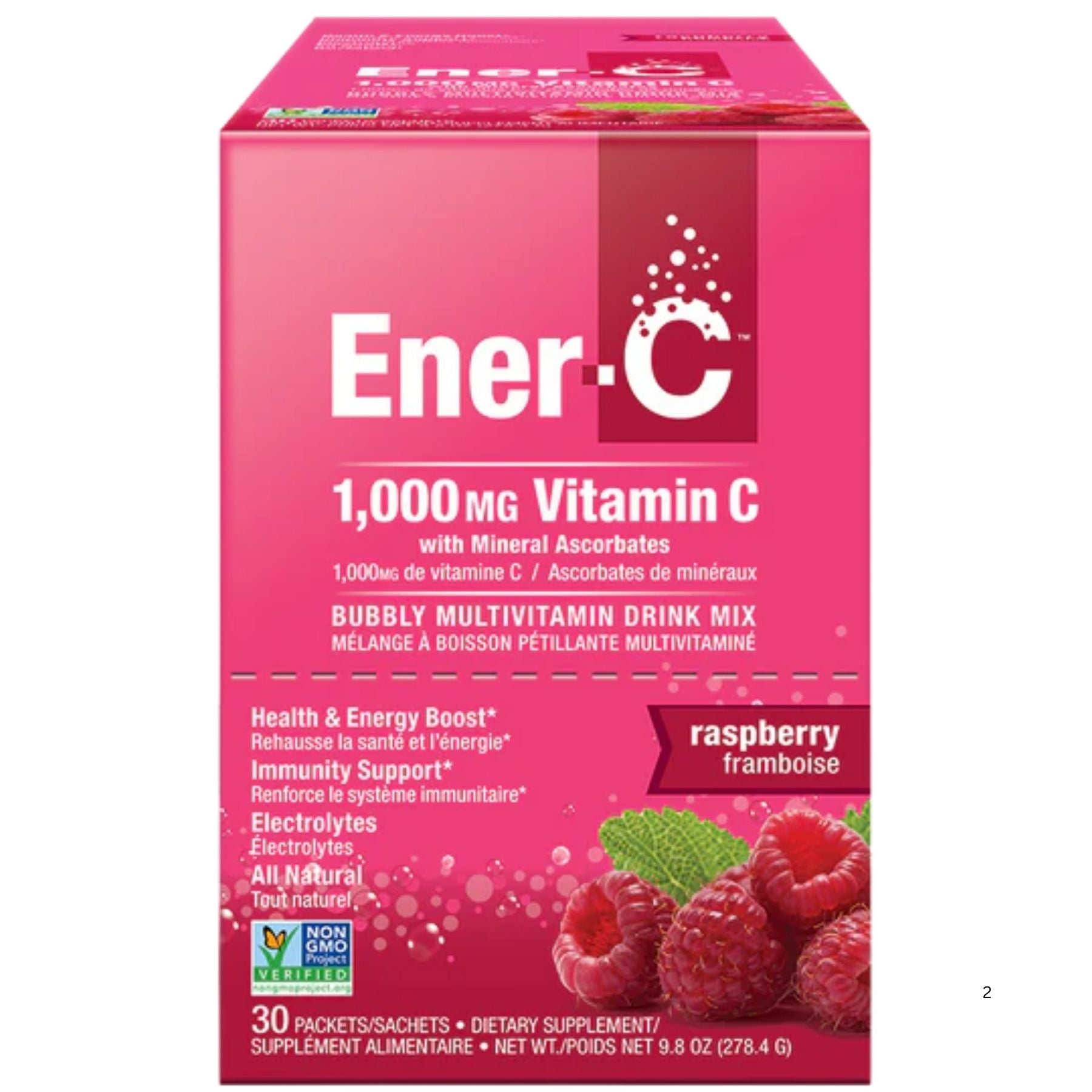 Ener-C Raspberry Multivitamin Drink Mix - 1,000mg Vitamin C (Case of 30)