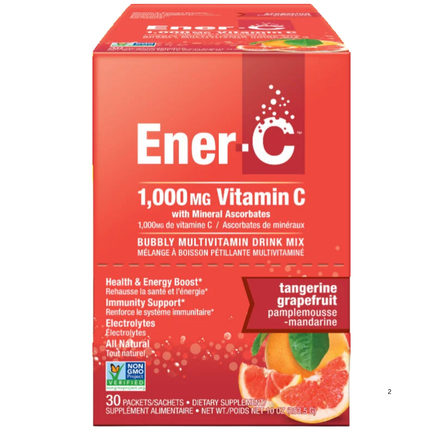 Ener-C Tangerine Grapefruit Multivitamin Drink Mix - 1,000mg Vitamin C (Case of 30)