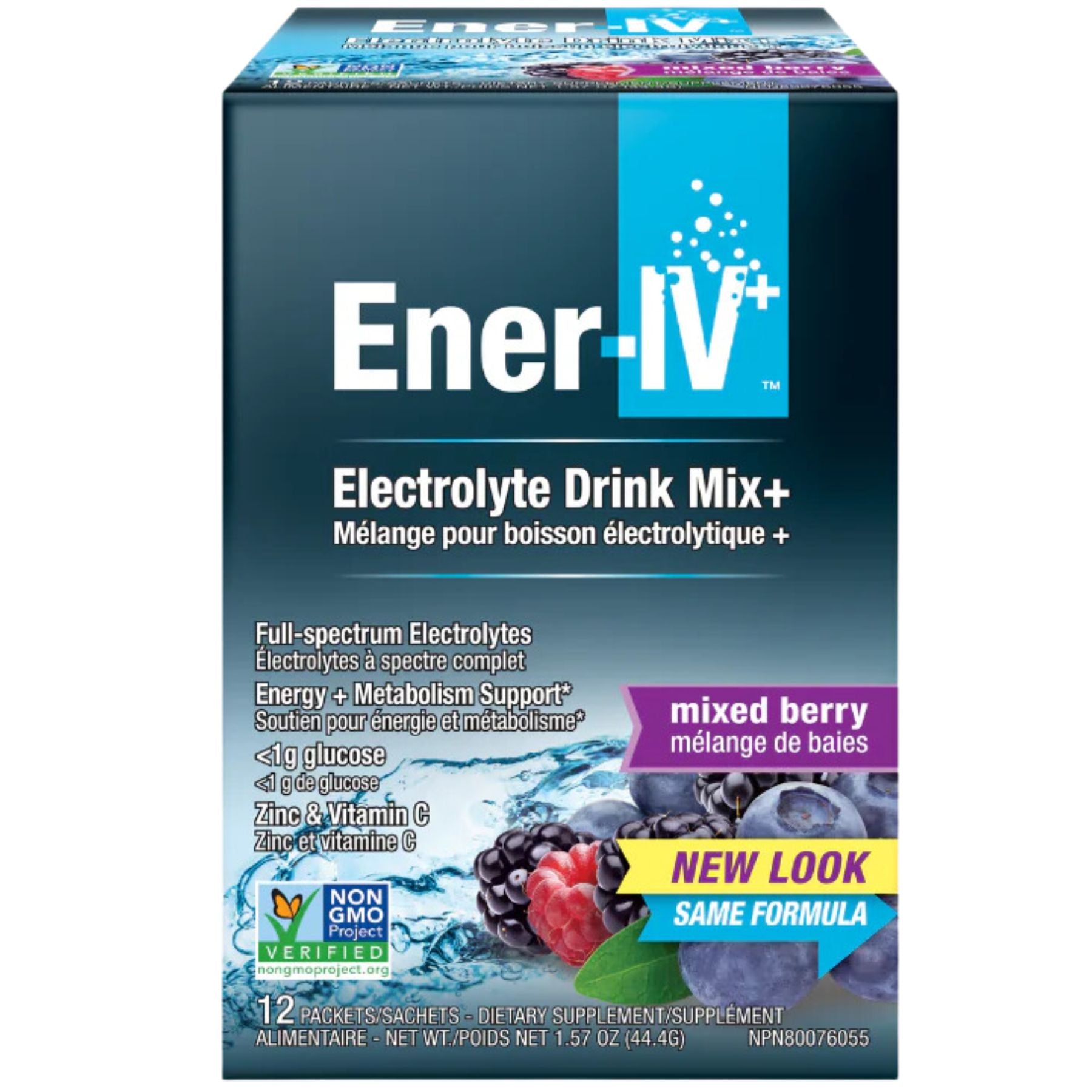 Ener-IV+ Electrolyte Drink Mix Mixed Berry (Case of 12)