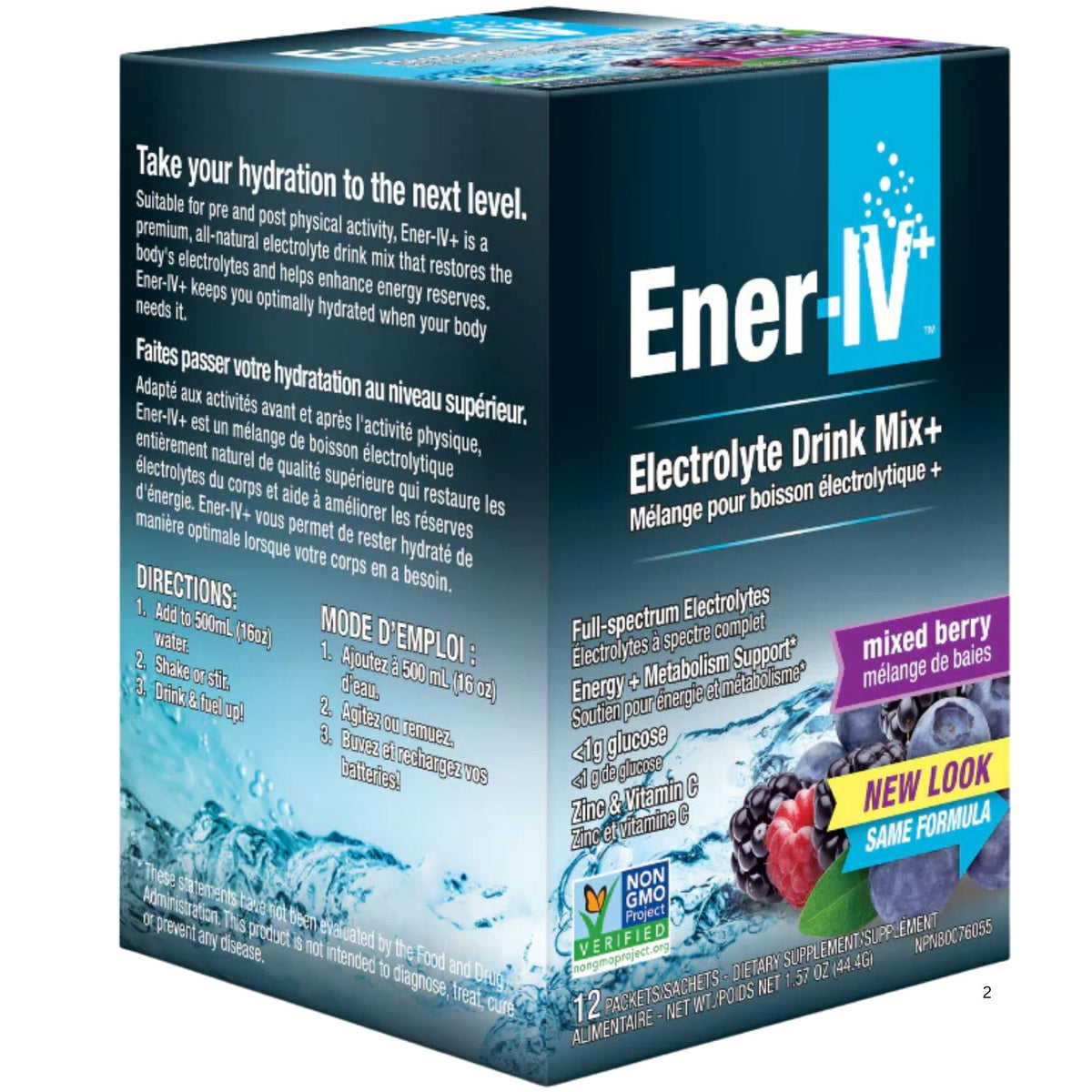 Ener-IV+ Electrolyte Drink Mix Mixed Berry (Case of 12)