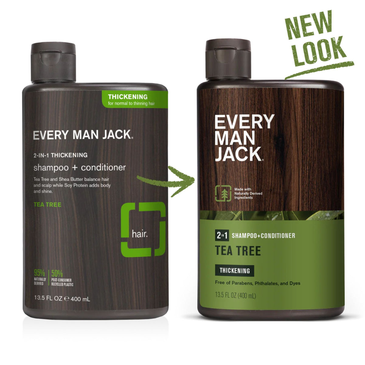 Every Man Jack 2-in-1 Thickening Tea Tree Shampoo + Conditioner 400ml