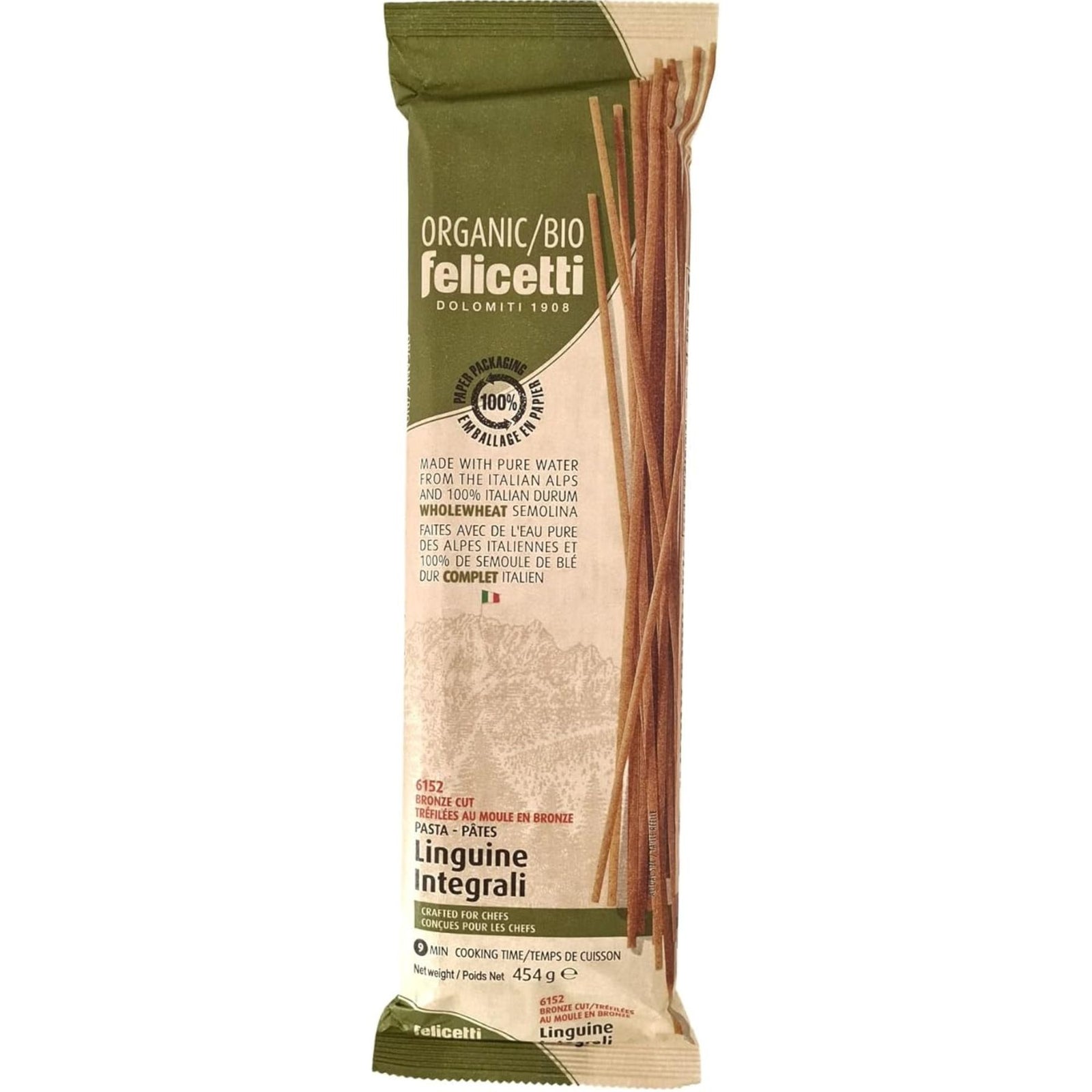 Felicetti Organic Wholewheat Linguine 454g