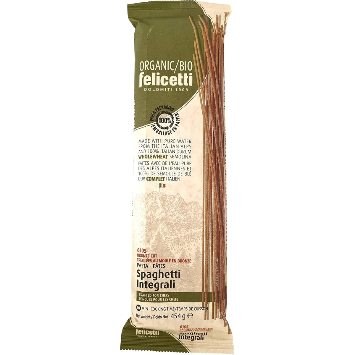 Felicetti Organic Wholewheat Spaghetti 454g
