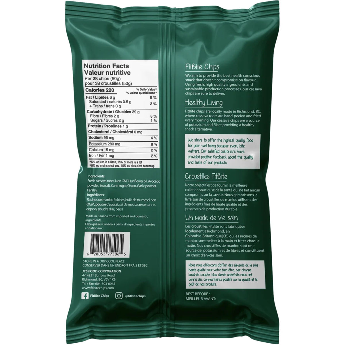 FitBite Cassava Chips Avocado Flavour 100g