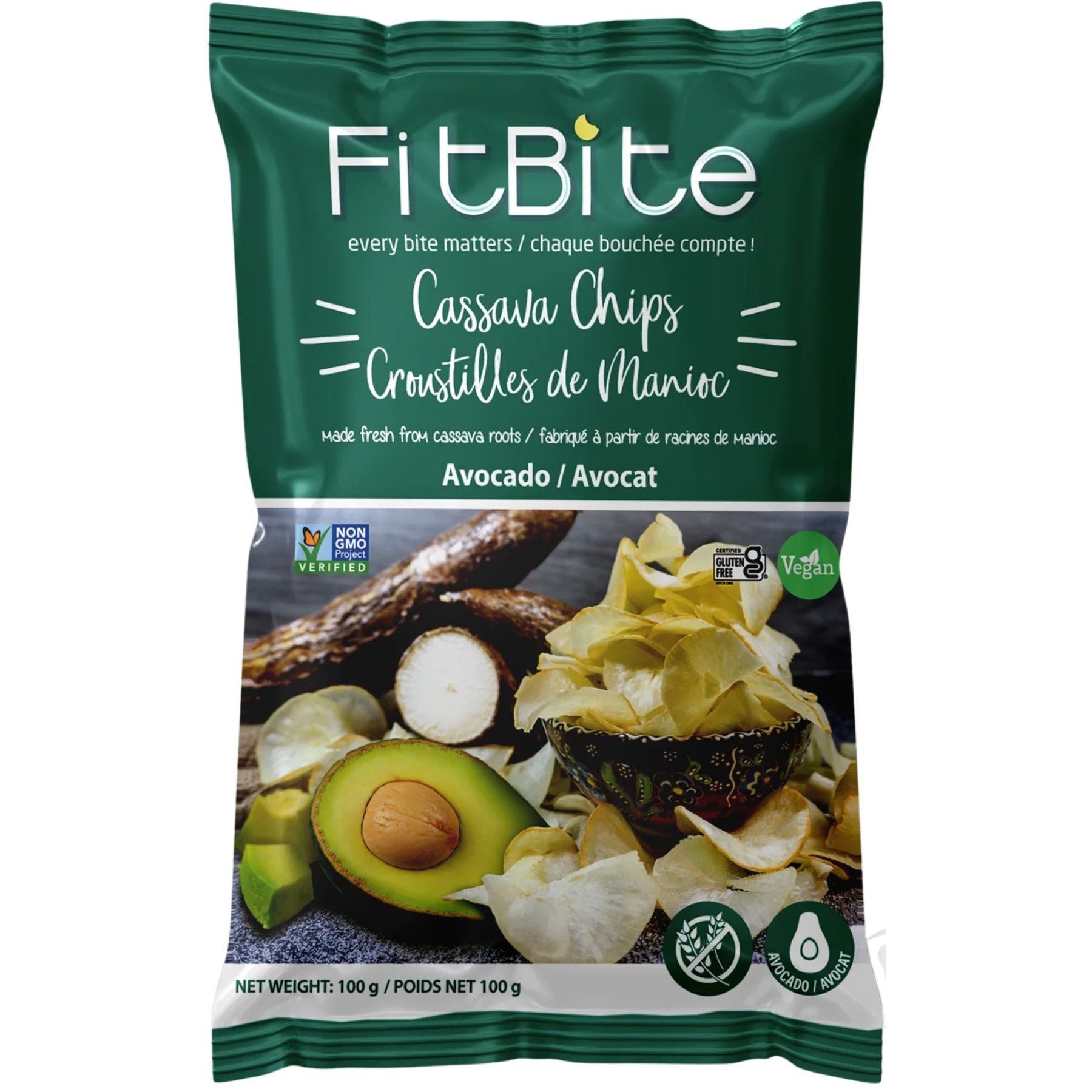 FitBite Cassava Chips Avocado Flavour 100g