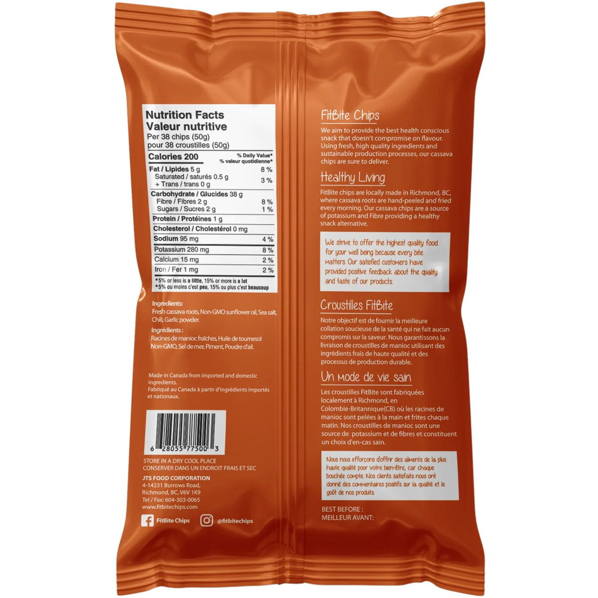 FitBite Cassava Chips Spicy Flavour 100g