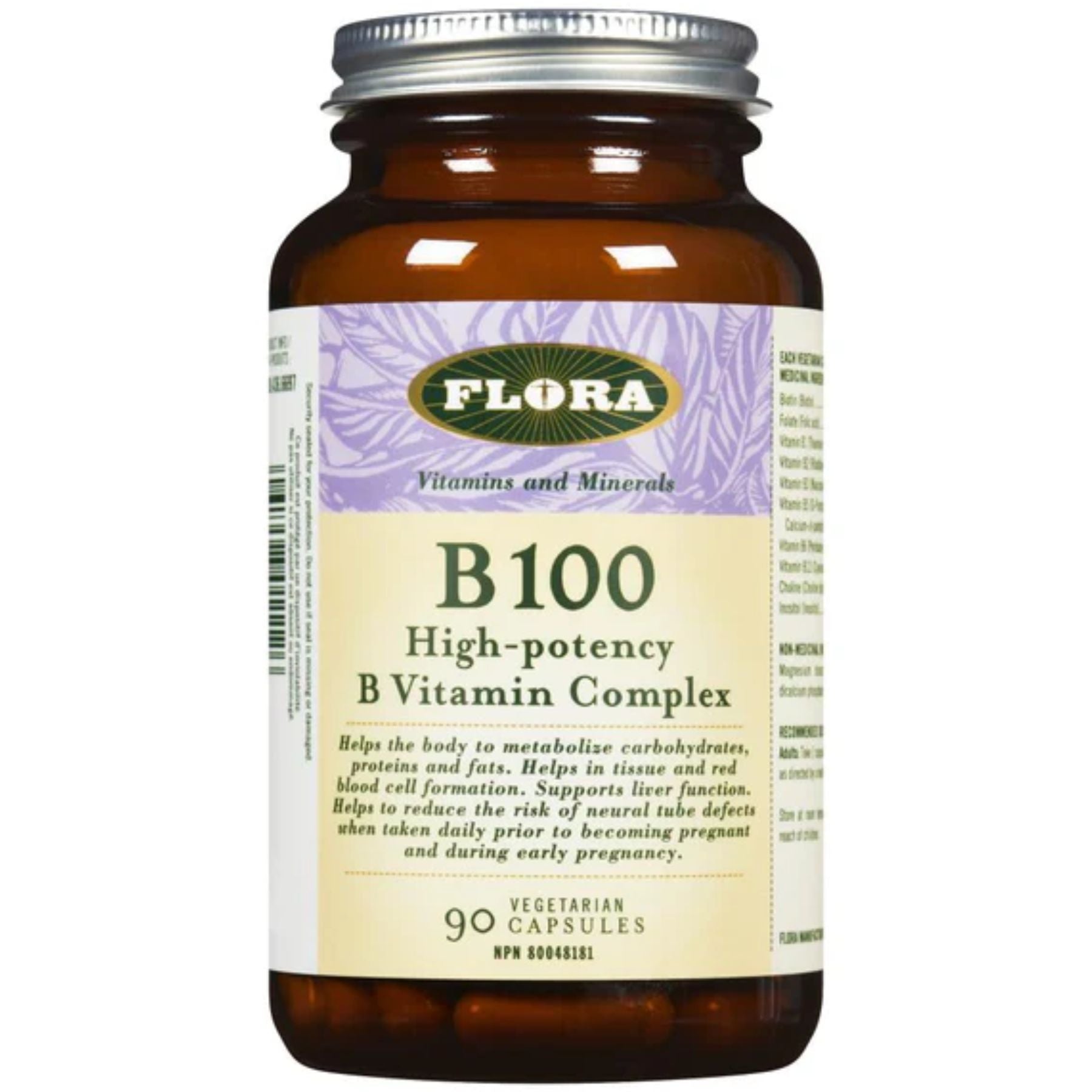 Flora Vitamin B 100 High Potency B Vitamin Complex 90s