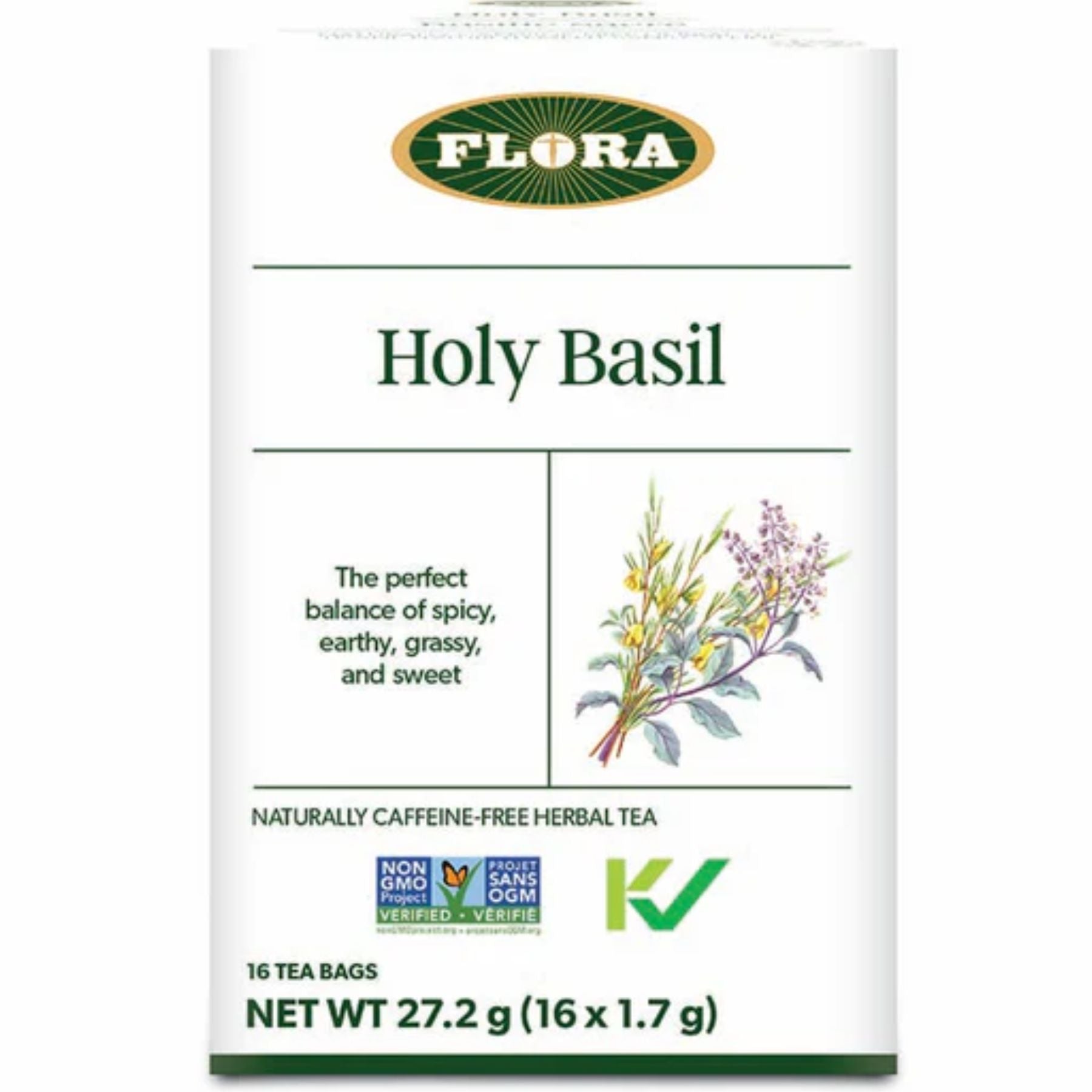 Flora Holy Basil Tea, 16 Bags - Fiddleheads Health and Nutrition