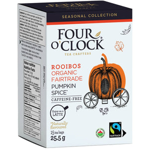 Four O'Clock Organic Fairtrade Pumpkin Spice Rooibos Tea 15ct