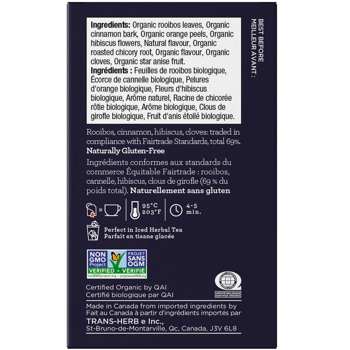 Four O'Clock Organic Fairtrade Spicy Orange Rooibos Tea 16ct