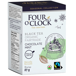 Four O'Clock Organic Fairtrade Chocolate Mint Black Tea 15ct