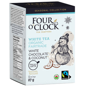 Four O'Clock Organic Fairtrade White Chocolate & Coconut White Tea 15ct