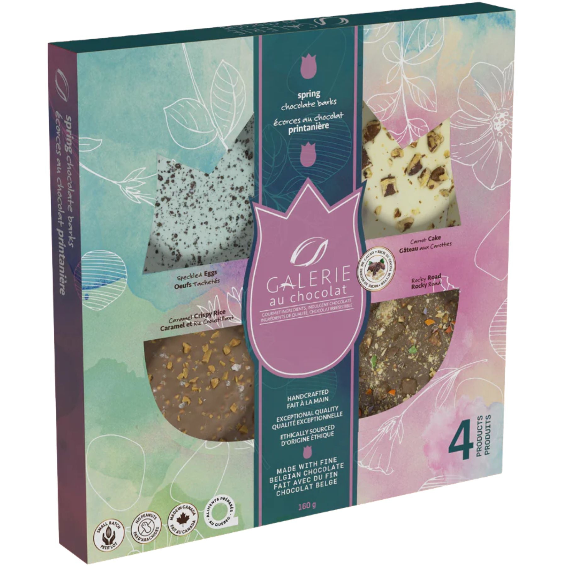 Galerie au Chocolat 4 Chocolate Barks Easter/Spring Box 160g