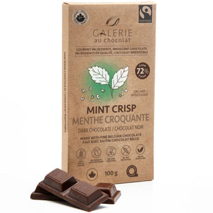 Galerie au Chocolat Fairtrade Dark Chocolate Mint Crisp 100g