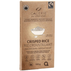 Galerie au Chocolat Fairtrade Milk Chocolate Crisped Rice 100g