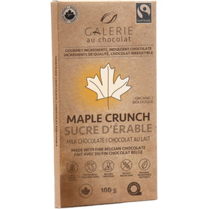 Galerie au Chocolat Fairtrade Milk Chocolate Maple Crunch 100g