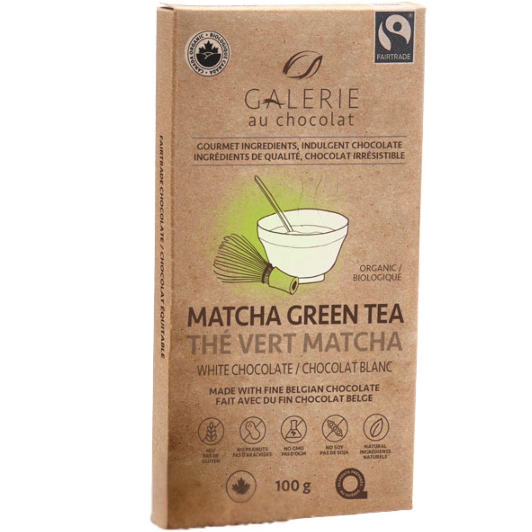 Galerie au Chocolate Fairtrade White Chocolate Matcha Green Tea 100g