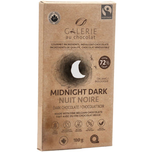 Galerie au Chocolat Fairtrade 72% Dark Chocolate - Midnight Dark 100g