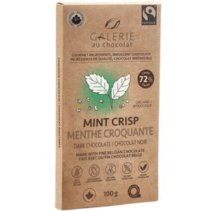 Galerie au Chocolat Fairtrade Dark Chocolate Mint Crisp 100g