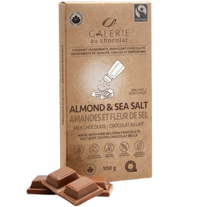 Galerie au Chocolat Fairtrade Milk Chocolate Almond & Sea Salt 100g