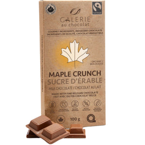 Galerie au Chocolat Fairtrade Milk Chocolate Maple Crunch 100g